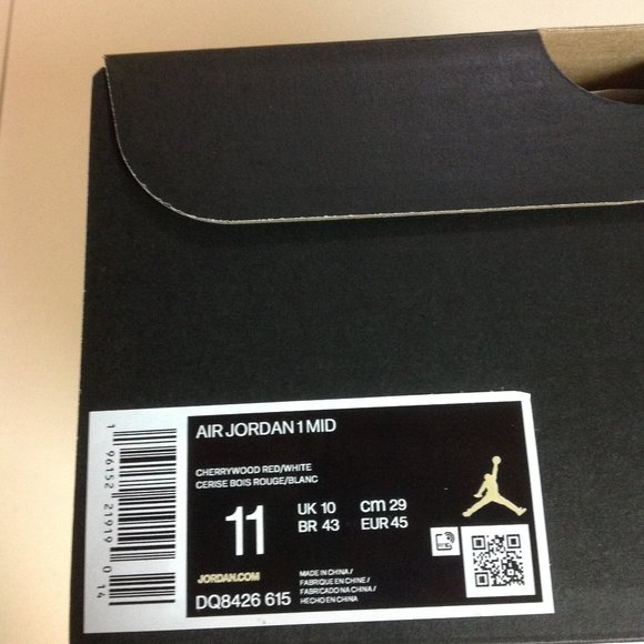 Air Jordan 1 Mid Men's Cherry Red/Gray/White Sneakers - USA Size:11 - New in Box - Picture 12 of 13